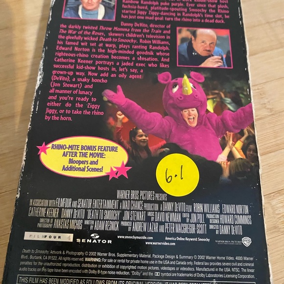 Death to Smoochy - VHS - Robin Williams - Edward Norton - Danny DeVito - Picture 2 of 4